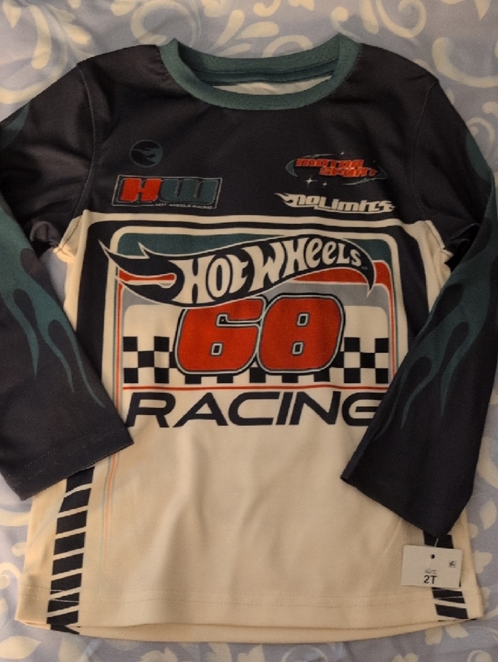 Hot Wheels 68 Racing Long Sleeve Tee - Black & White